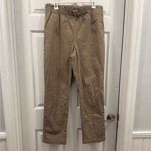 Gloria Vanderbilt Women’s Pull On elastic khaki straight leg pants size 14